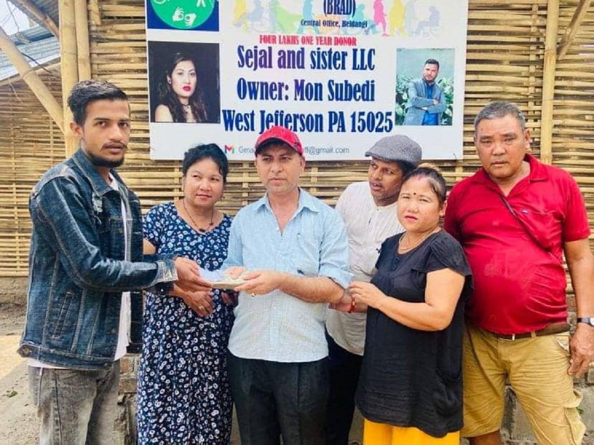 भुटानी शरणार्थी अपांग संघलाई अमेरिका बस्ने सुवेदीको सहयोग