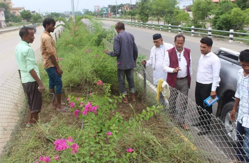 सौन्दर्यकरणका लागि बेलहियाका सडकमा रहेका संरचना…