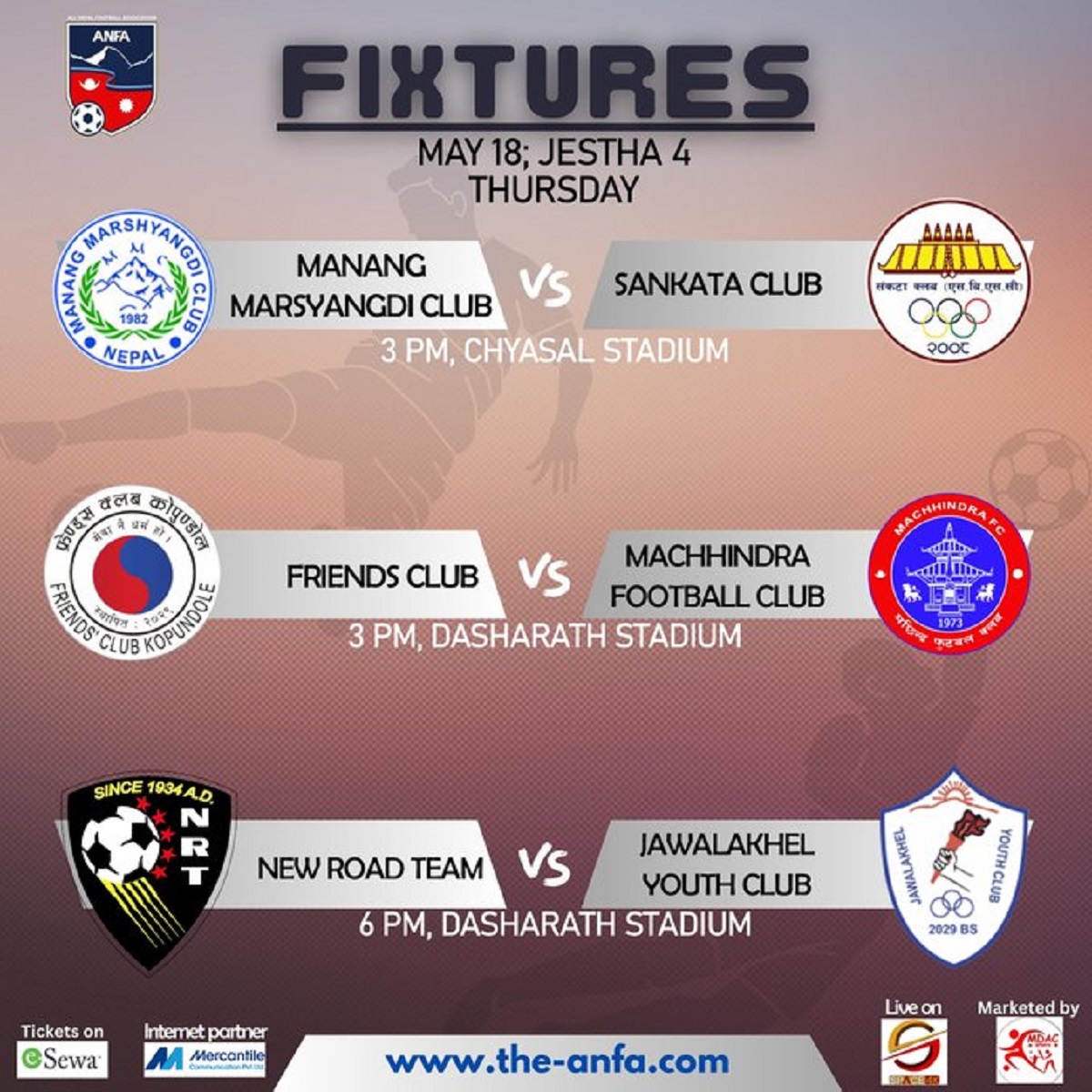 शहिद स्मारक ए डिभिजन लिगः आज तीन खेल हुँदै