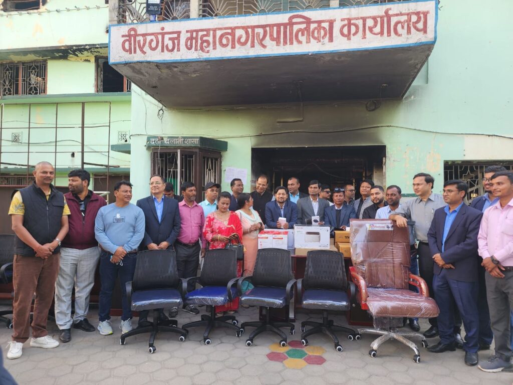 वीरगंज महानगरलाई प्याब्सन , एनप्याब्सन र हिसानद्वारा संयुक्त कार्यालय सामग्री सहयोग