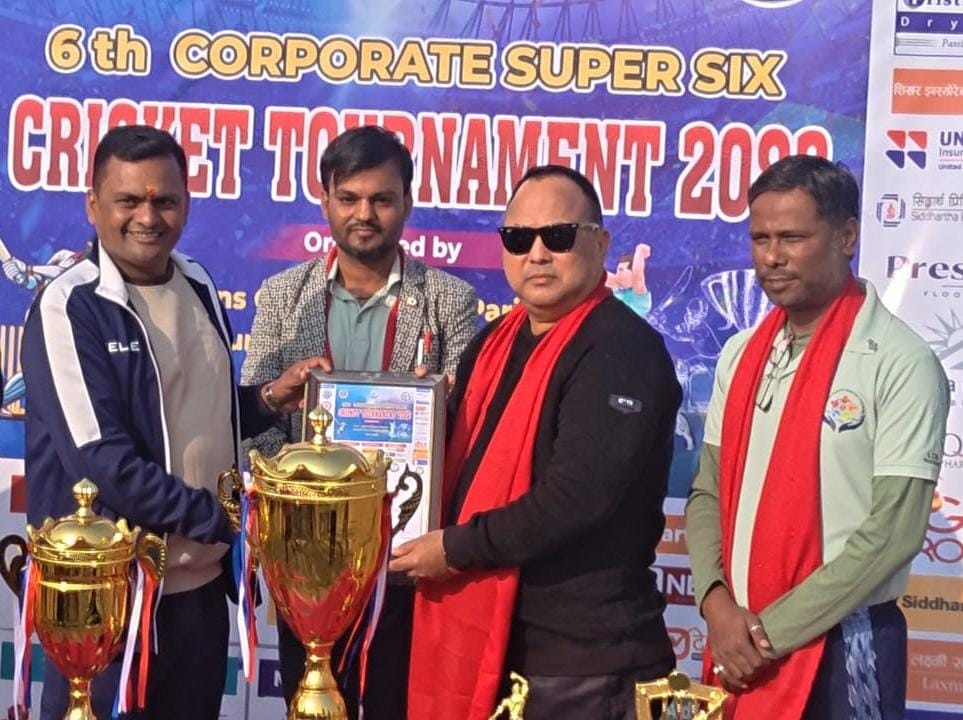 आदर्शनगर रंगशालामा सुपर सिक्स क्रिकेट सुरु, मेयर सिंहद्वारा उद्घाटन