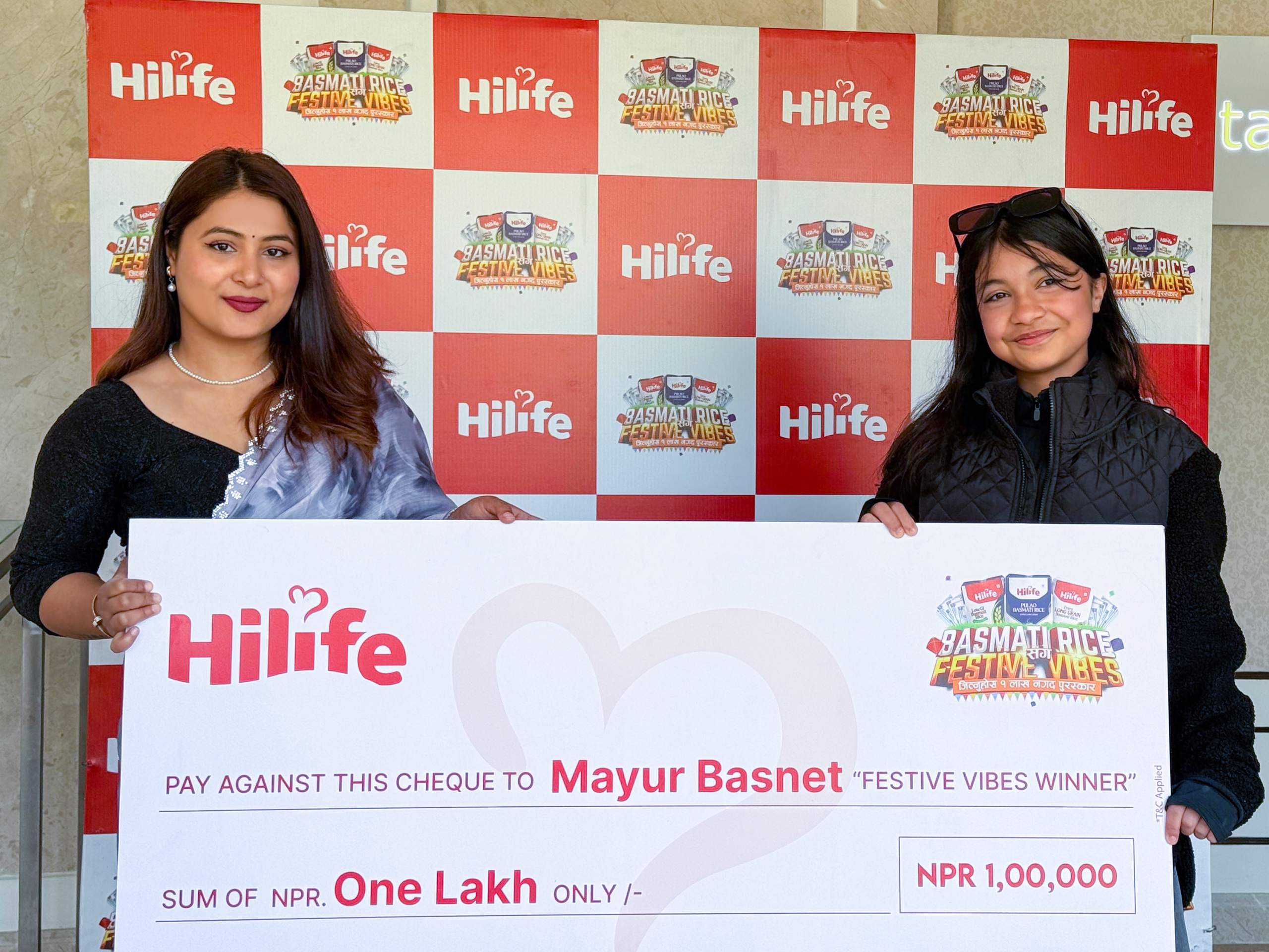 हाईलाइफ फुड्सको ‘बासमती राइस संग फेस्टिभ भाइब्स’ अभियान: काठमाडौँका मयुर बस्नेत एक लाख सहित विजेता