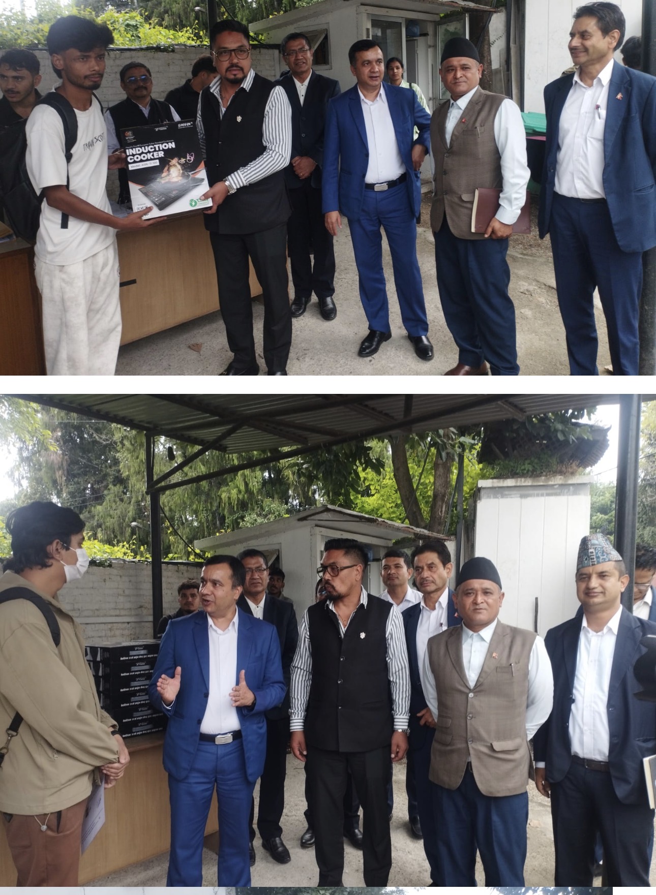 काठमाडौंमा डेरामा बस्ने २५० विद्यार्थीलाई निःशुल्क विद्युतीय चुलो वितरणऊर्जा, जलस्रोत तथा सिँचाइ मन्त्री र उद्योग, वाणिज्य तथा आपूर्तिमन्त्री दीपक कुमार शाहको संयुक्त पहल